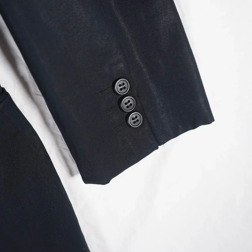 Giorgio Armani Le Collezioni Black Blazer Suit Jacket 38R Missing Button